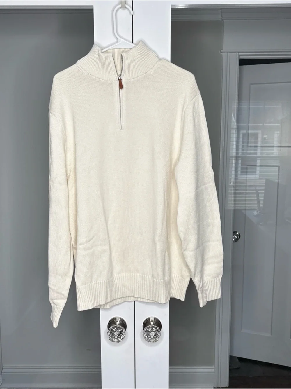 NWT J. Crew Heritage Cotton Quarter-zip Sweater Ivory
